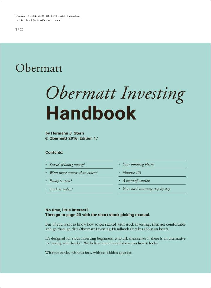 Subscribe to the Obermatt Stock Update